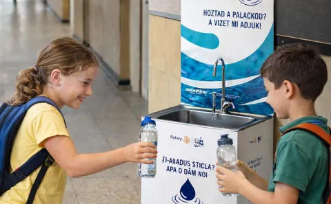 Programul Rotary pentru apă – Apă filtrată la îndemână, fără sticlă